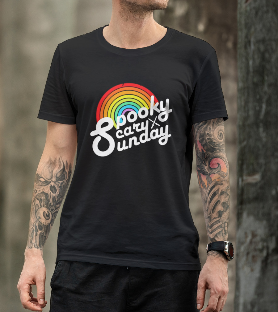 Coryxkenshin Spooky Scary Sunday Rainbow T-Shirt