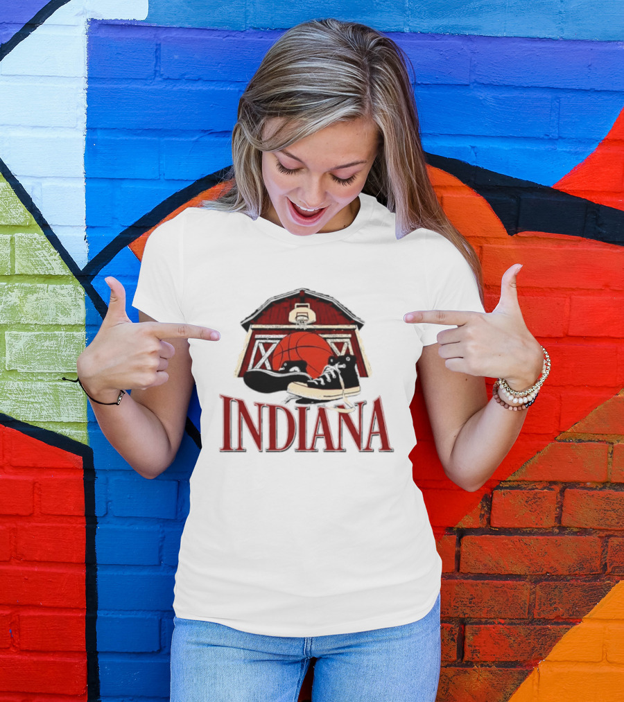Heartland Hoops Indiana Basketball Barn Sneakers T-Shirt