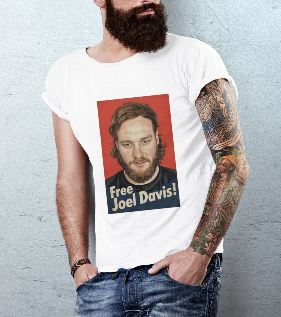 Free Joel Davis Bold Portrait Red T-Shirt