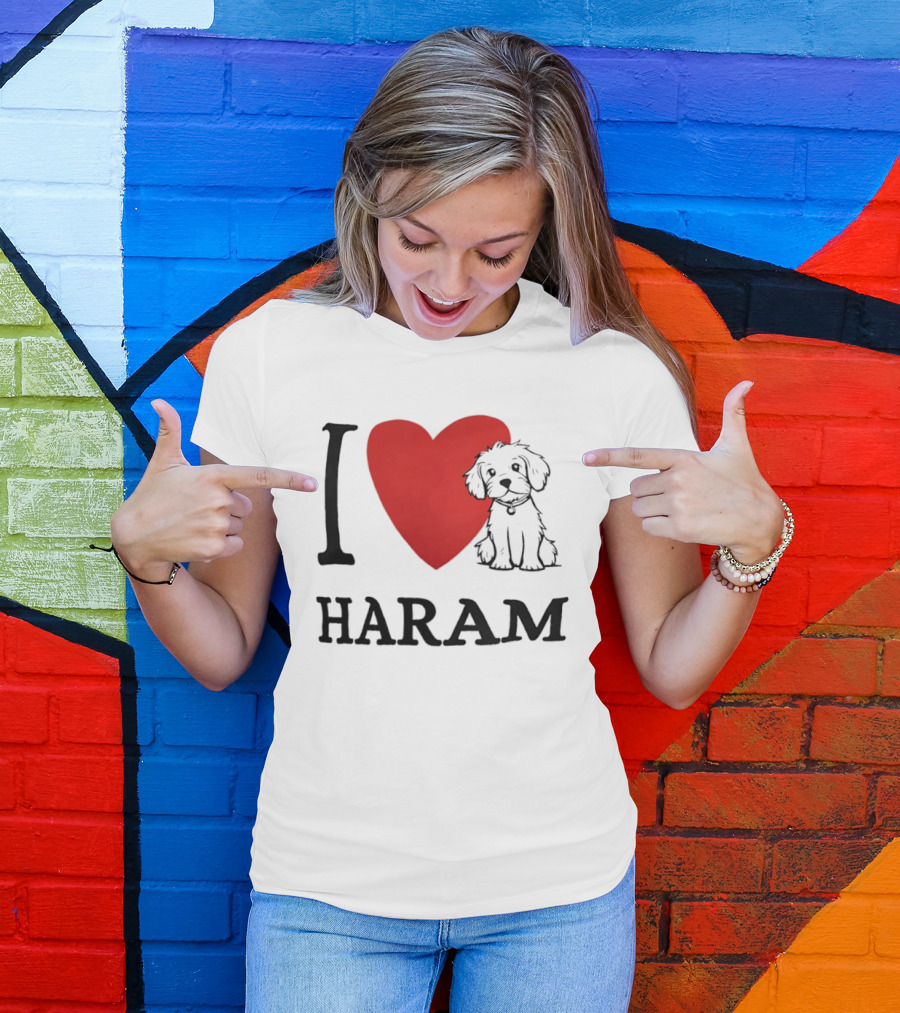 I Love Haram Cute Dog Heart T-Shirt