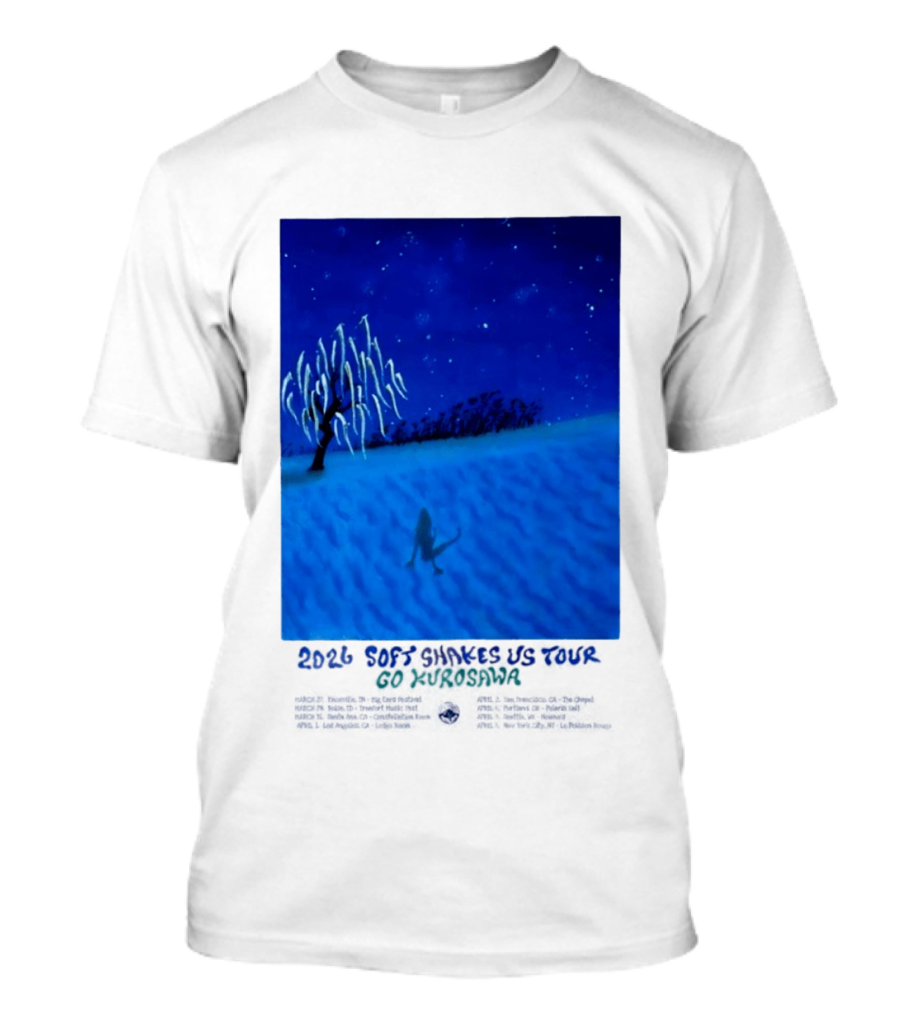 Kikagaku Moyo 2026 Soft Shakes US Tour Goshodaira Night Scene T-Shirt