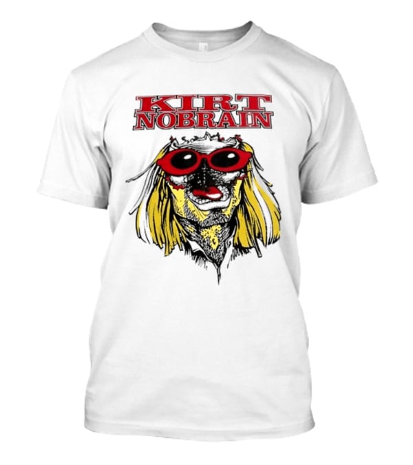 Kurt Nobrain Sunglasses Blonde Hair Red T-Shirt