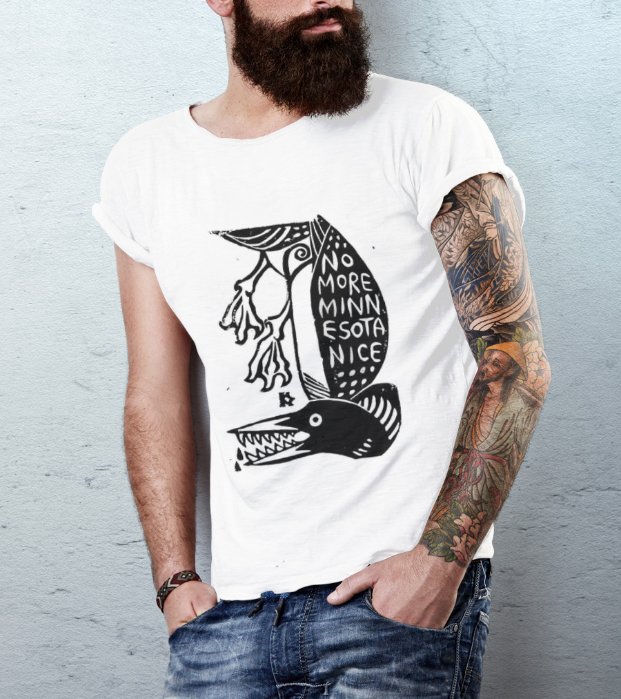 No More Minnesota Nice Owl Kicking Letter M T-Shirt