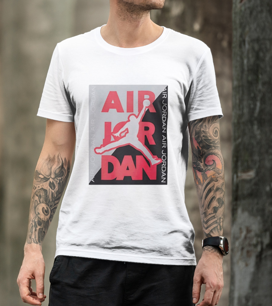 Air Jordan Repeat Jump Silhouette Red And Black T-Shirt
