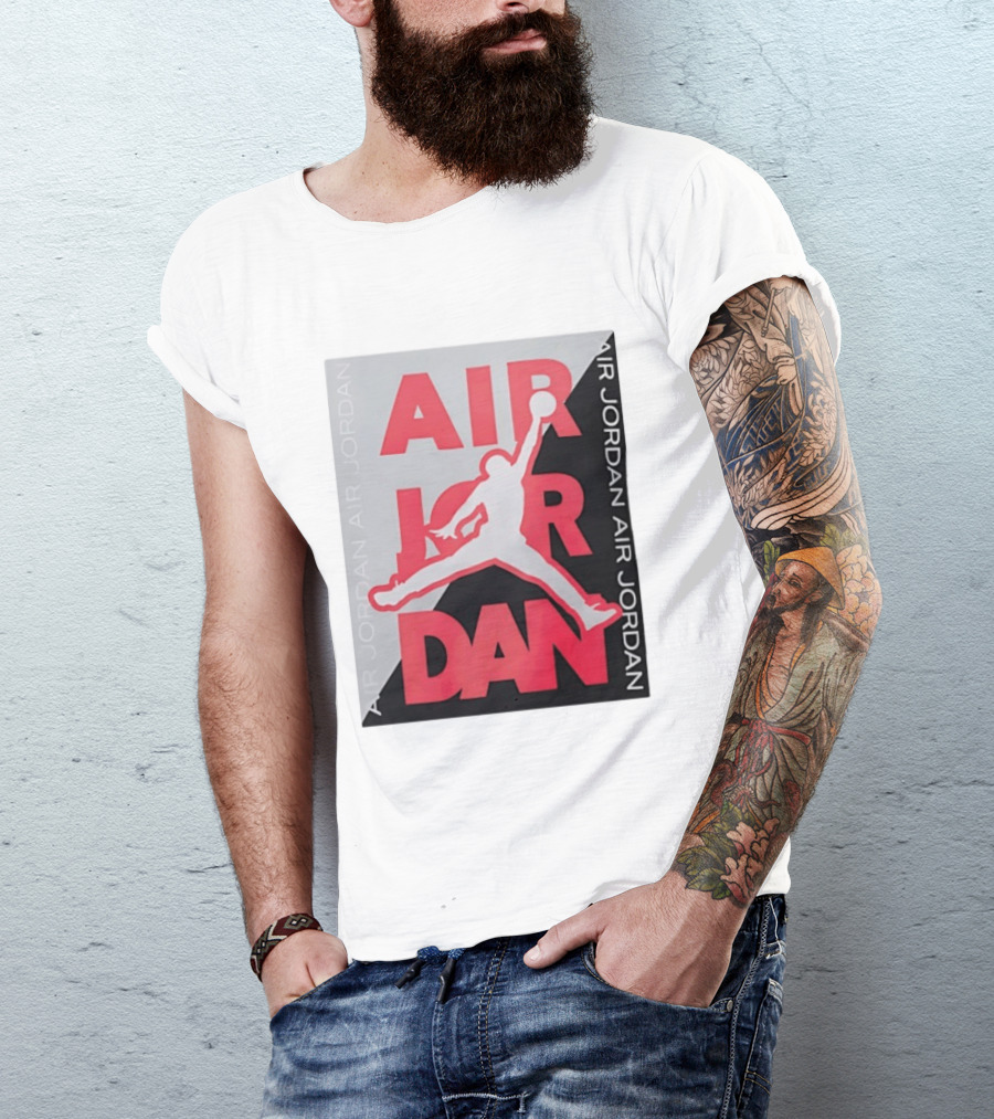 Air Jordan Repeat Jump Silhouette Red And Black T-Shirt