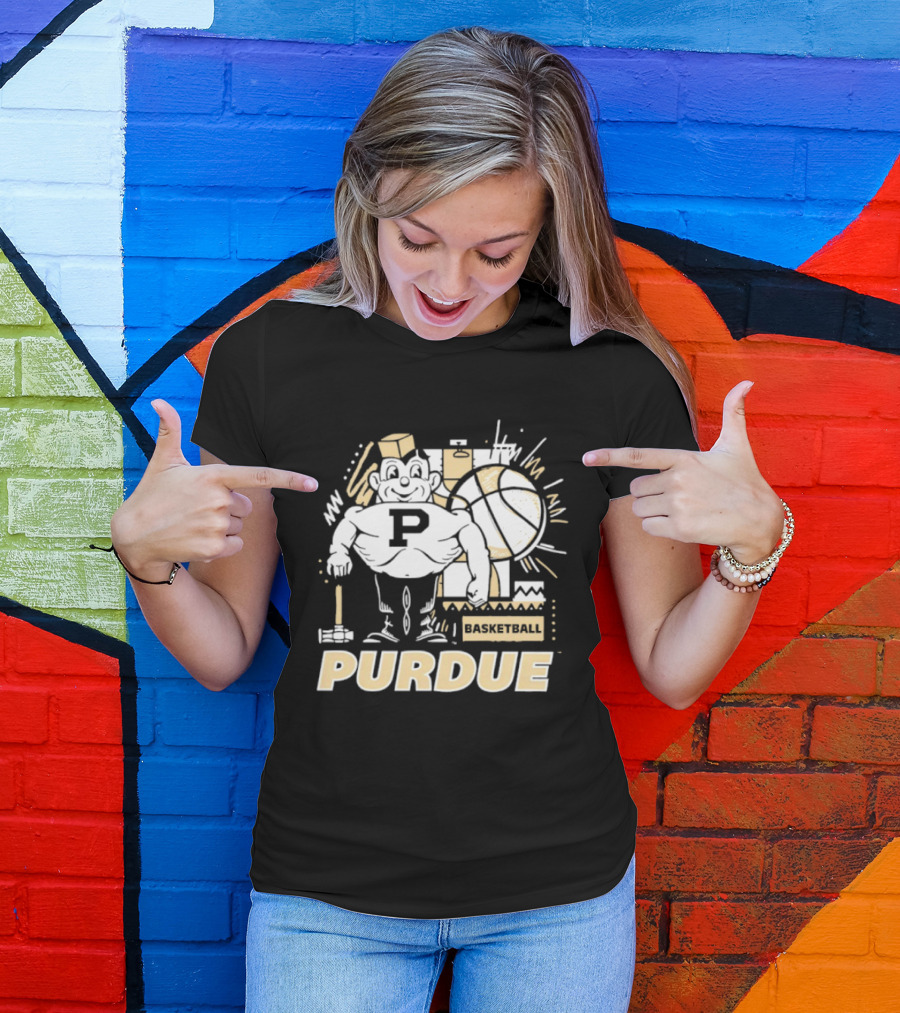 Purdue Basketball Mascot With Basketball T-Shirt