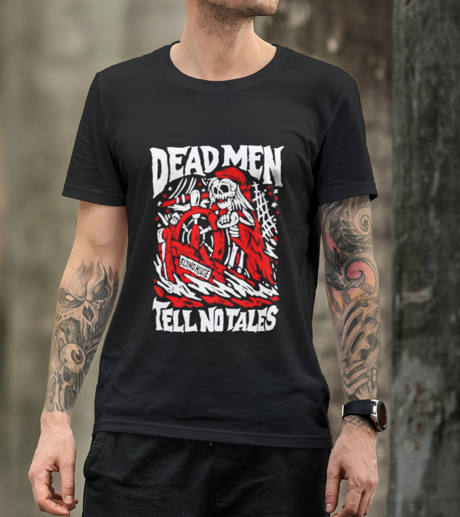 Dead Men Tell No Tales Skeleton Pirate Wheel T-Shirt