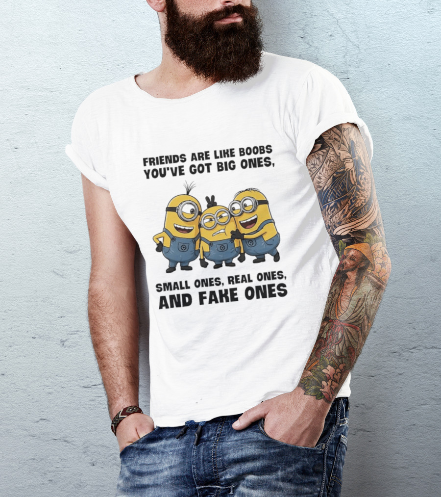 Minions Friends Big Ones Small Ones Real Ones Fake Ones T-Shirt