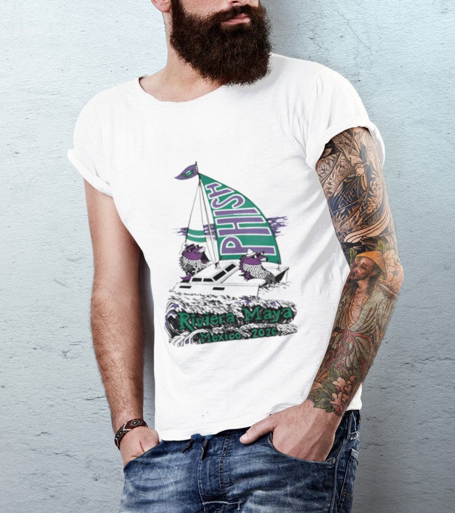 Phish Riviera Maya Mexico 2026 Sailboat Dolphins T-Shirt