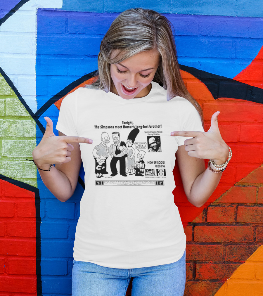 Tonight The Simpsons Meet Homer's Long Lost Brother Special Guest Stars Danny Devito New Episode 830PM 736 Fox T-Shirt