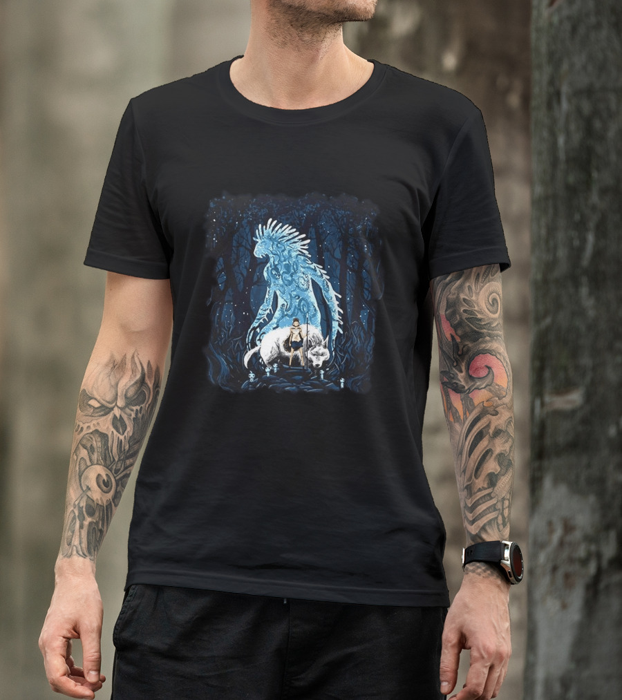 San And Forest Spirit Princess Mononoke Anime Iconic Forest Scene T-Shirt