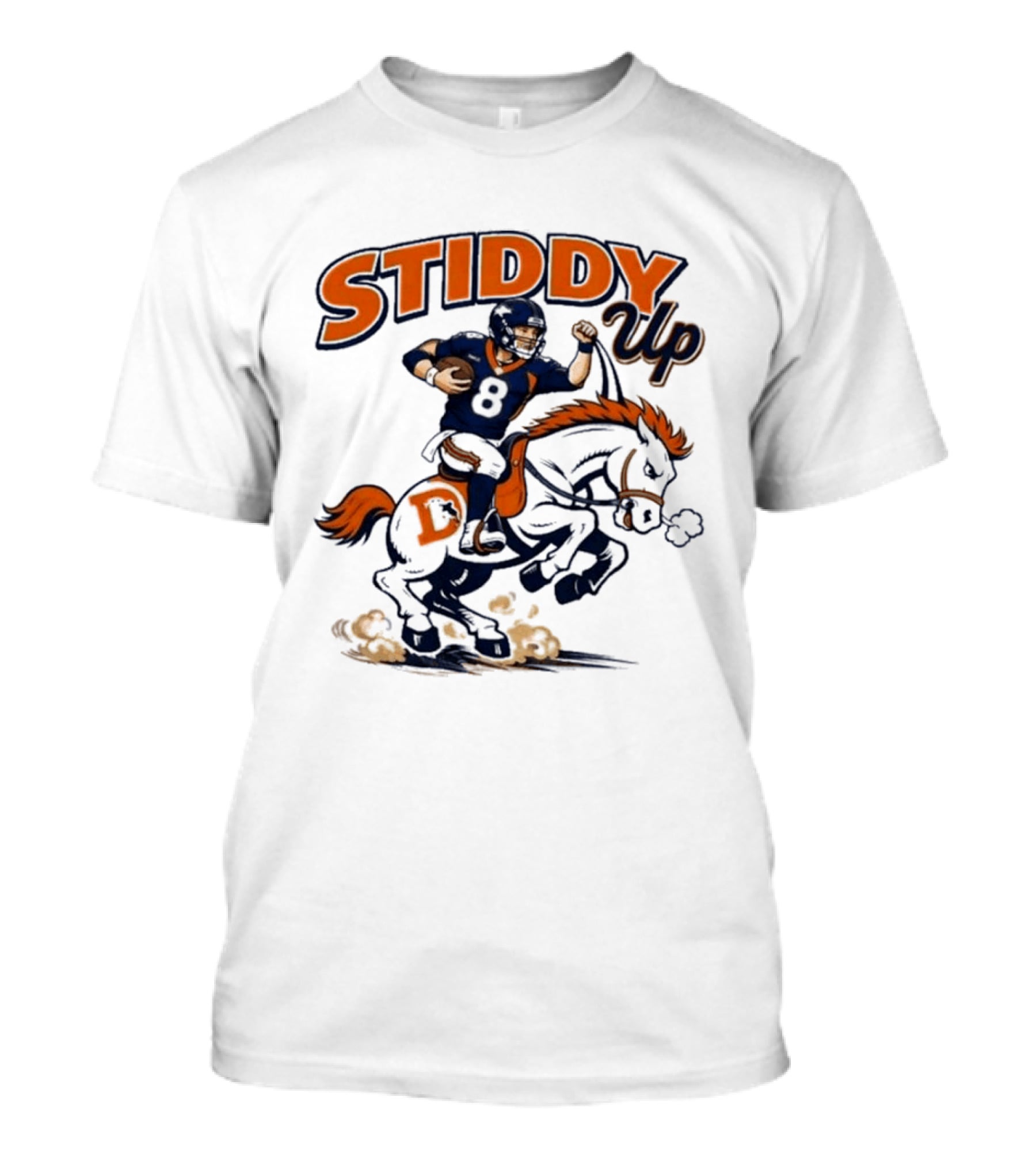 Jarrett Stidham Denver Broncos Stiddy Up Horseback Touchdown T-Shirt