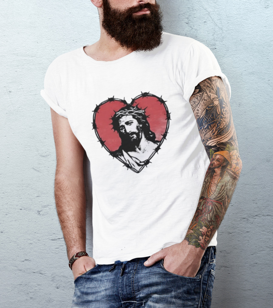 Jesus Crown Of Thorns Heart T-Shirt