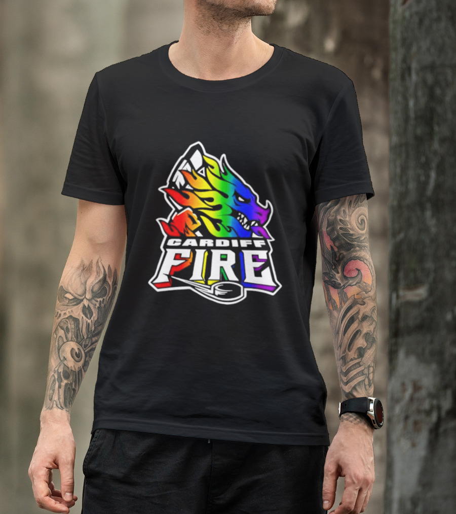Cardiff Fire Pride Rainbow Hockey T-Shirt