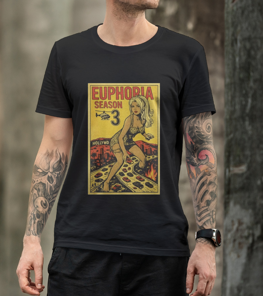 Euphoria Season 3 Hollywood Giant Woman Retro Comic T-Shirt