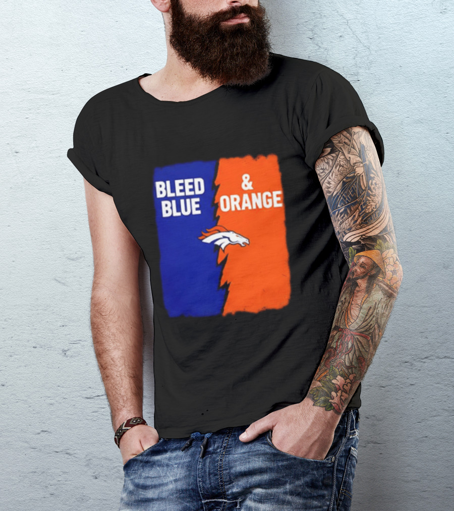Bleed Blue And Orange Denver Broncos T-Shirt