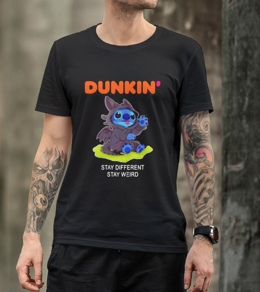 Dunkin' Toothless Stitch Stay Different Stay Weird T-Shirt