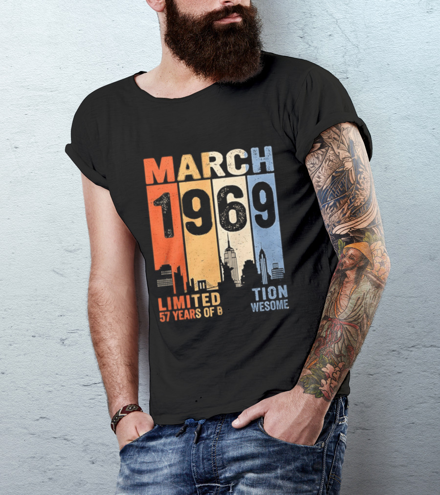 March 1969 Limited Edition 54 Years Of Being Awesome City T-Shirt