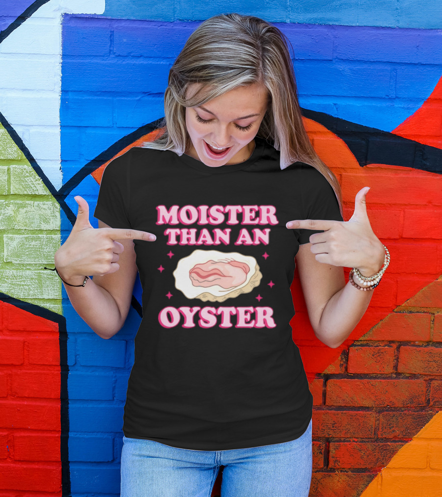 Moister Than An Oyster Pink Shell Diamond T-Shirt