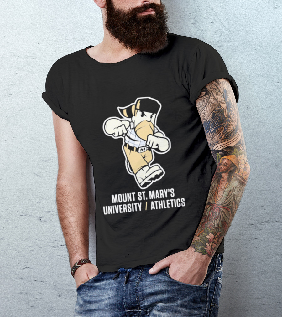 Mount St. Mary's University Athletics Sports Mascot Fight Pose T-Shirt