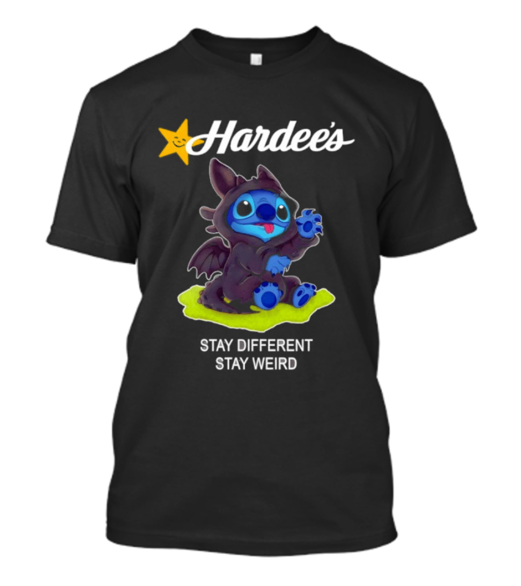 Hardee's Toothless Stitch Collaboration Stay Different Stay Weird T-Shirt
