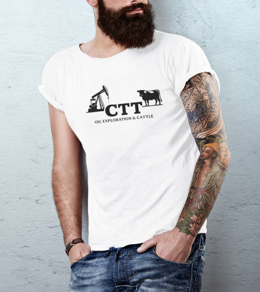 CTT Oil Exploration And Cattle Pumpjack And Cow T-Shirt