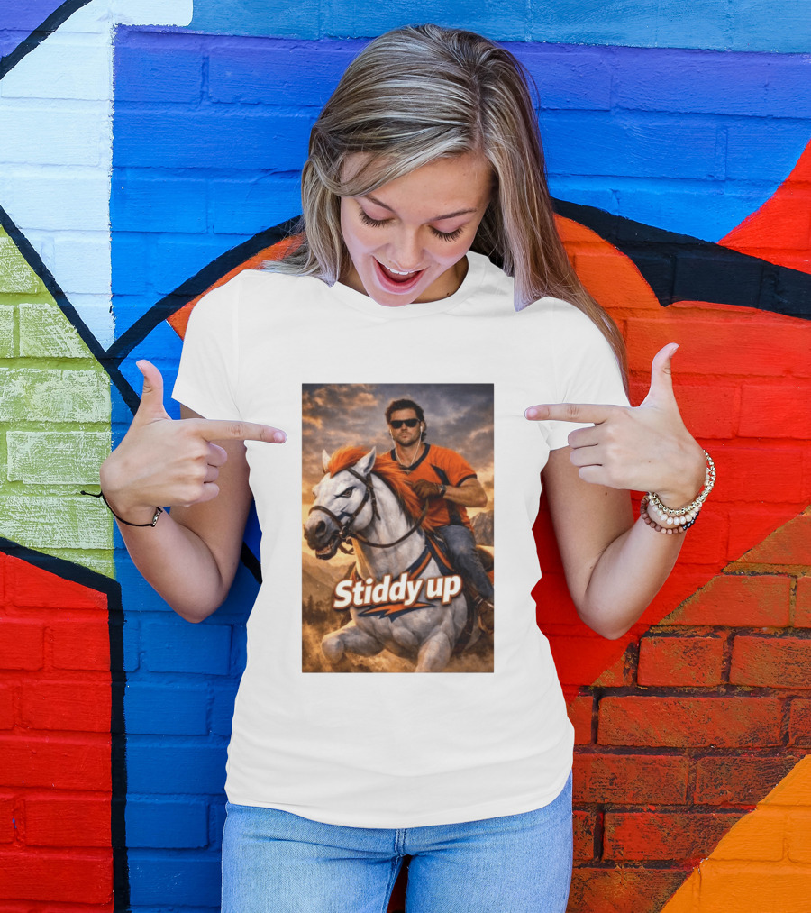 Jarrett Stidham Stiddy Up Horseback Adventure Denver Broncos Fans T-Shirt