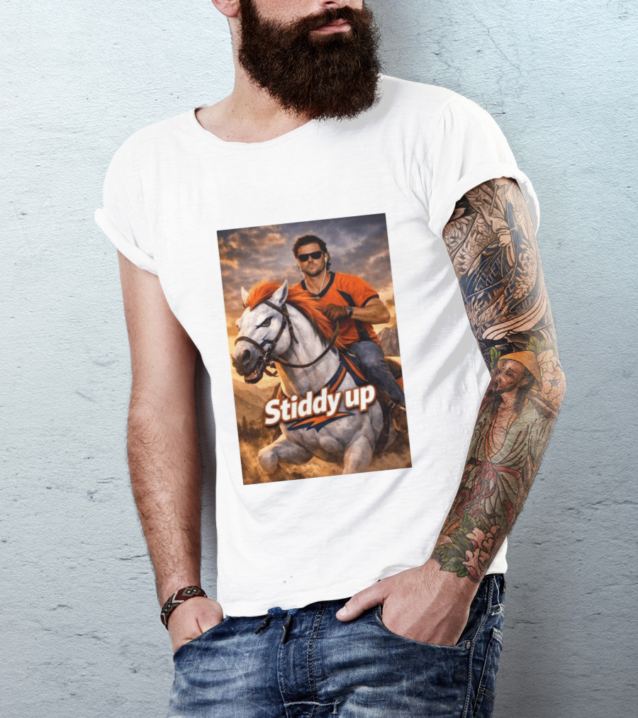 Jarrett Stidham Stiddy Up Horseback Adventure Denver Broncos Fans T-Shirt