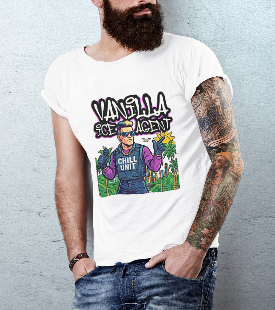 Vanilla Ice Agent Chill Unit Retro Pop Culture Meme T-Shirt