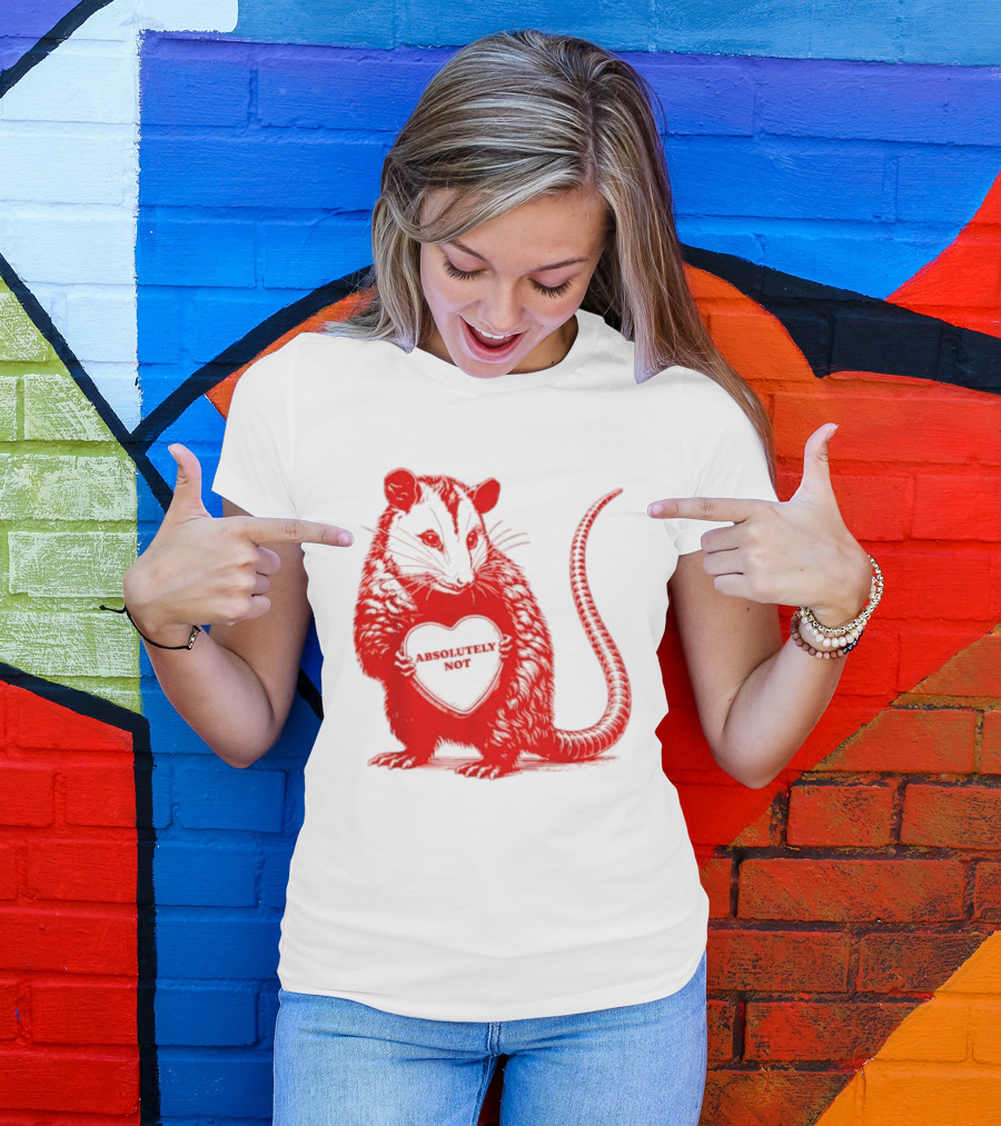 Absolutely Not Valentine Opossum Heart T-Shirt