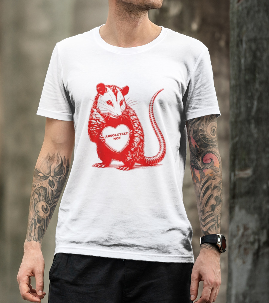 Absolutely Not Valentine Opossum Heart T-Shirt