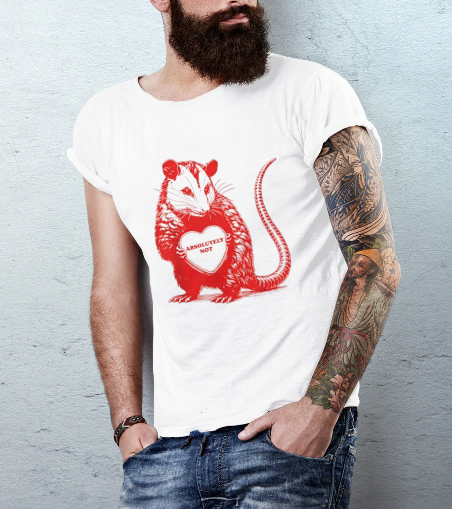 Absolutely Not Valentine Opossum Heart T-Shirt