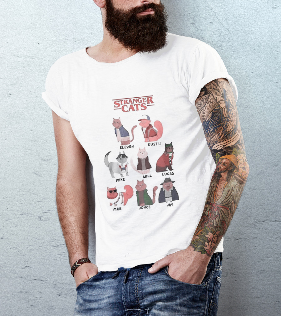 Stranger Cats Eleven Dustin Mike Will Max Hopper 2023 T-Shirt
