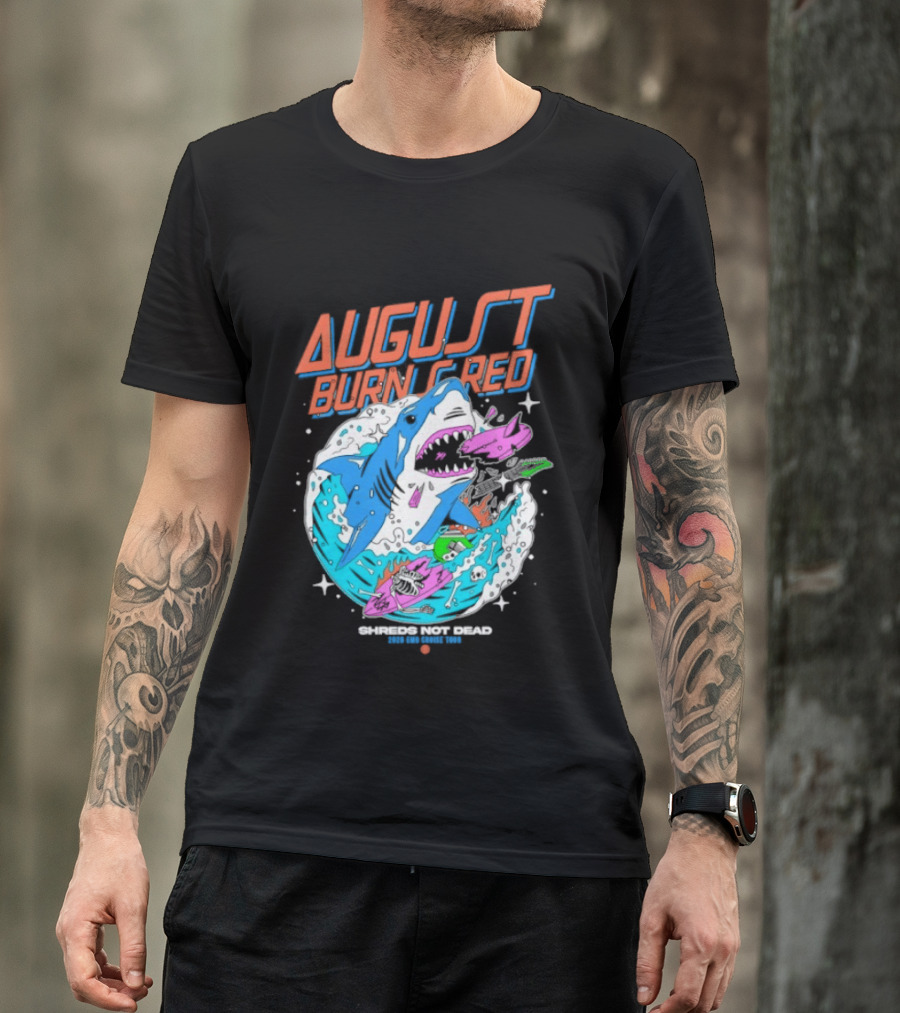 August Burns Red Shreds Not Dead Emo Cruise Tour 2026 Shark Explosion T-Shirt