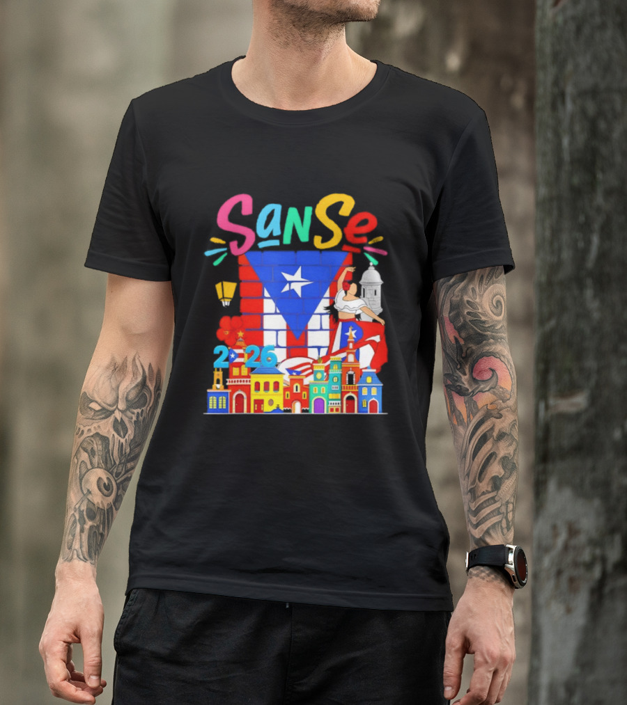 Sanse Festival 2026 Puerto Rican Culture Celebration San Sebastian Balcones De Cora T-Shirt