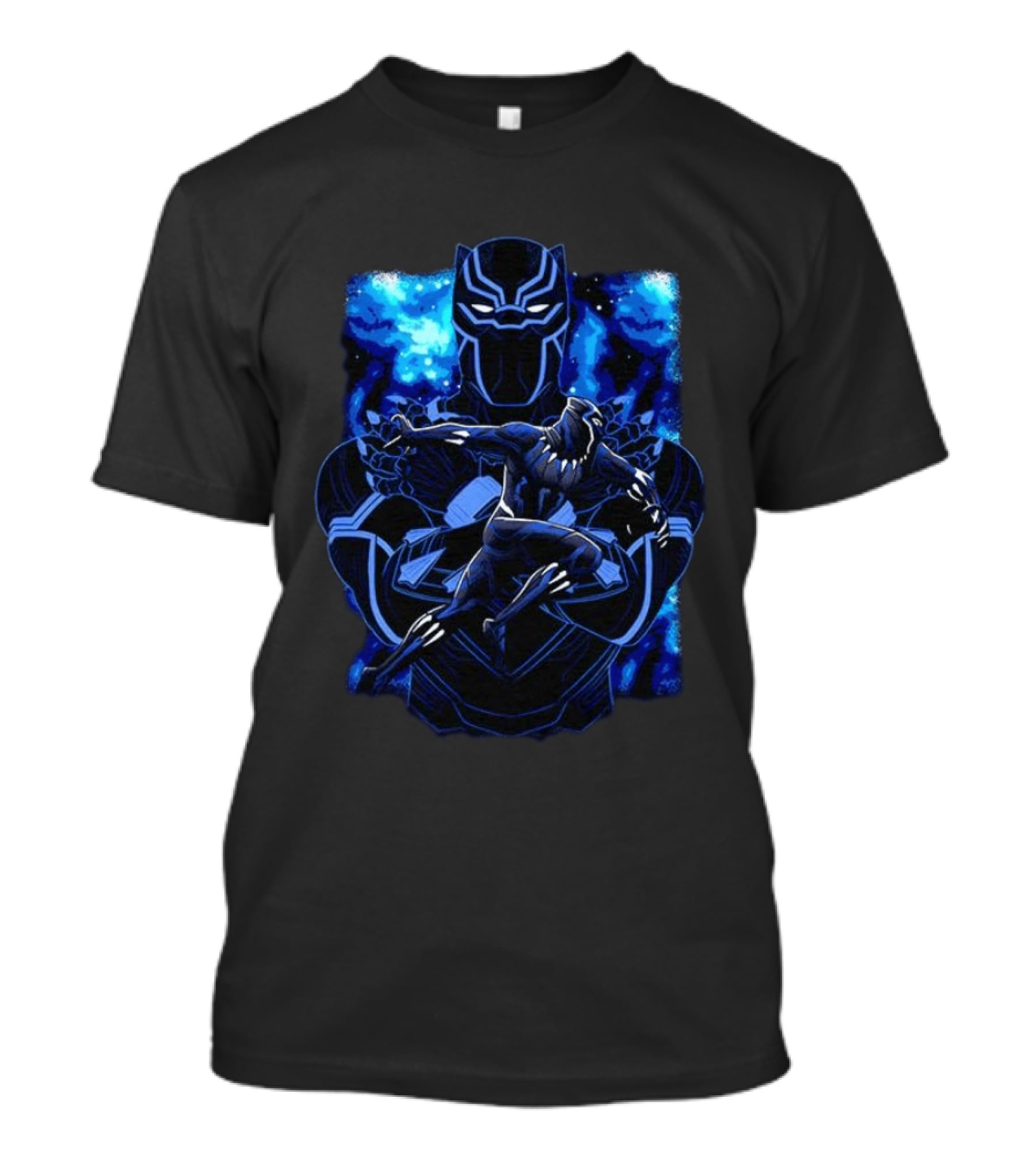 Black Panther Superhero King Panther Shadow Vibrant Cosmic T-Shirt