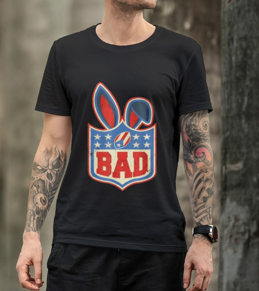 BAD Bunny Football Old School NFL Shield T-Shirt