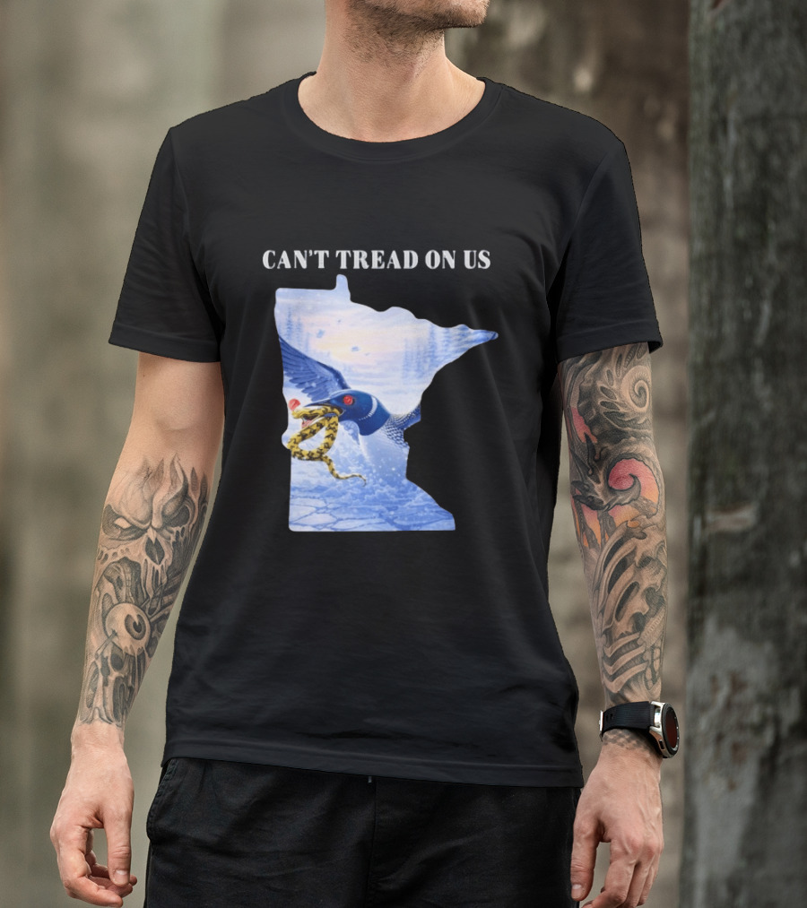 Can't Tread On Us Loon Snake Minnesota Ice Support T-Shirt