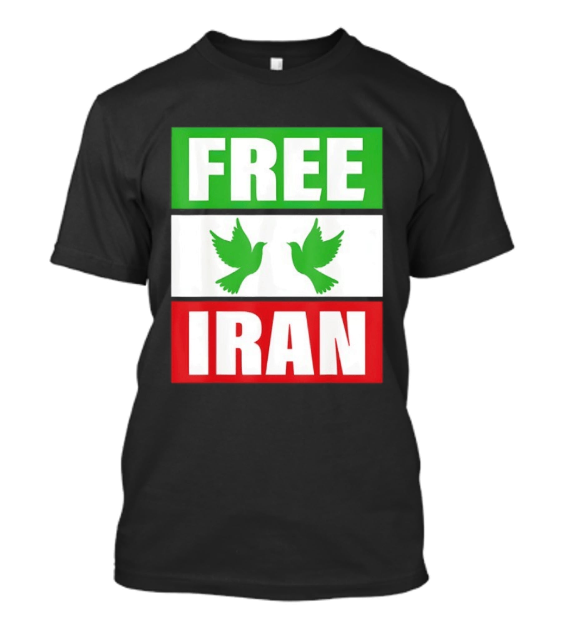 Free Iran Green White Red Peace Doves Freedom T-Shirt