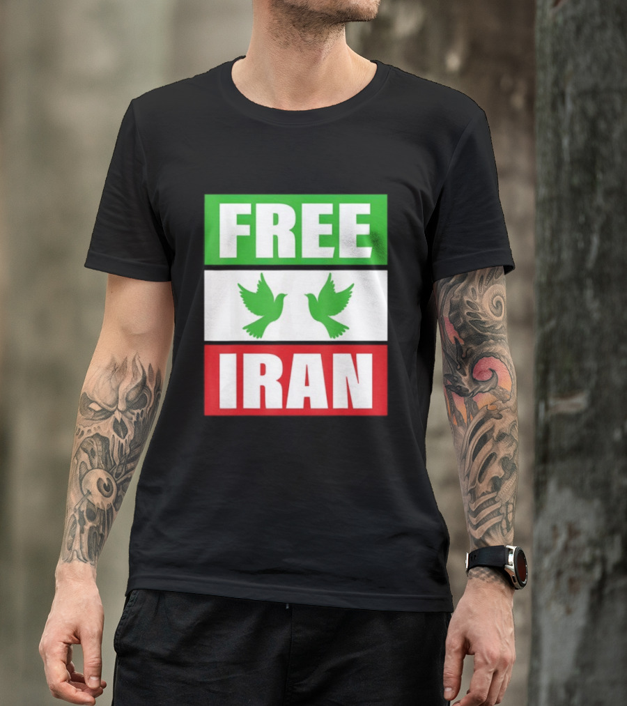Free Iran Green White Red Peace Doves Freedom T-Shirt