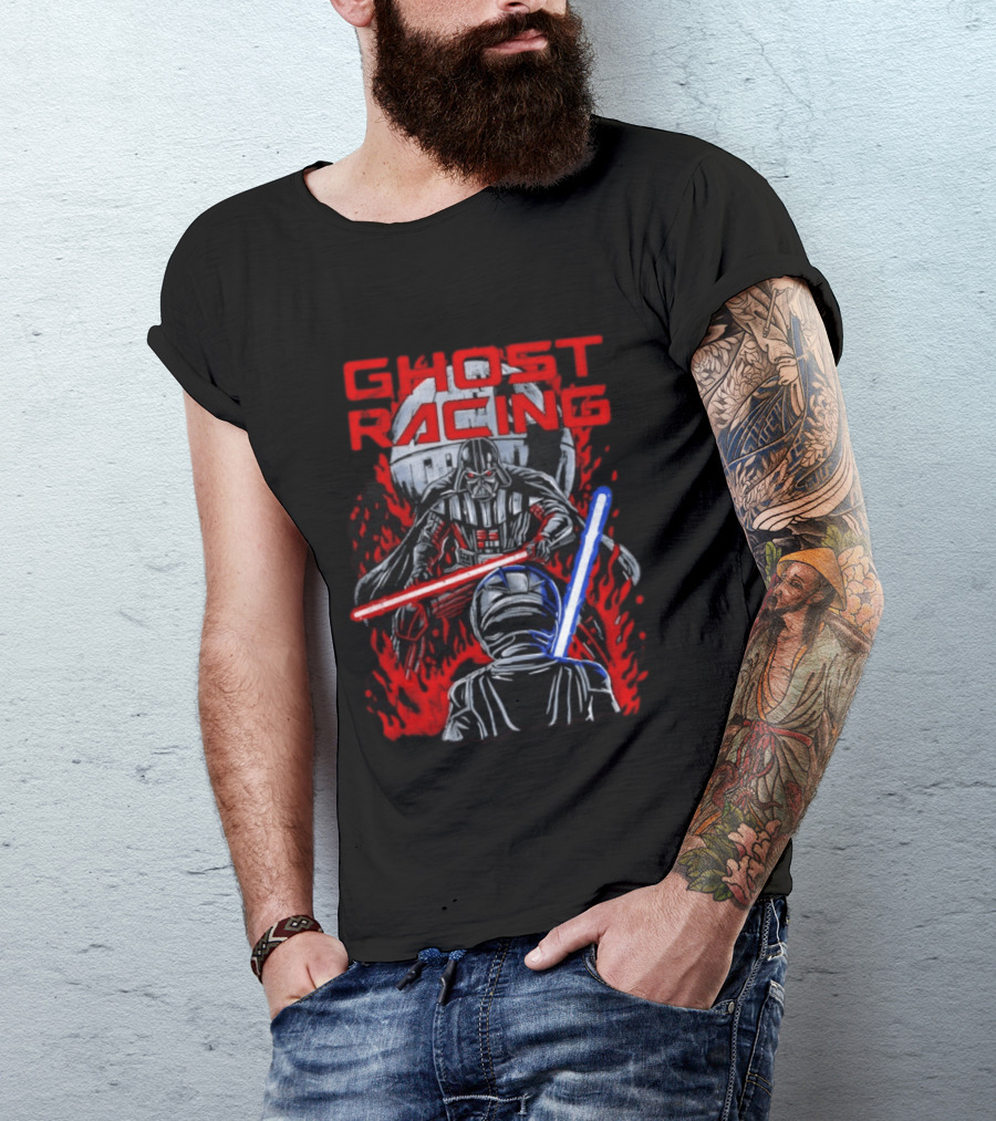 Ghost Racing Darth Vader Lightsaber Duel Scene T-Shirt
