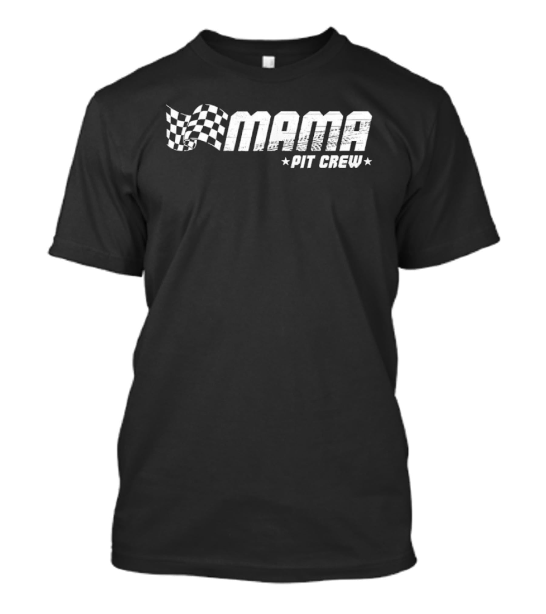 Mama Pit Crew Checkered Flag Racing Family Birthday Matching T-Shirt