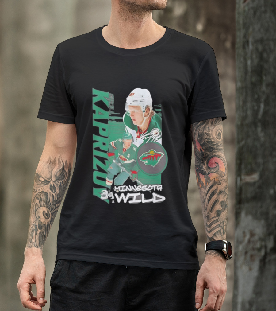 Minnesota Wild Kaprizov 97 Playmaker Hockey Star T-Shirt