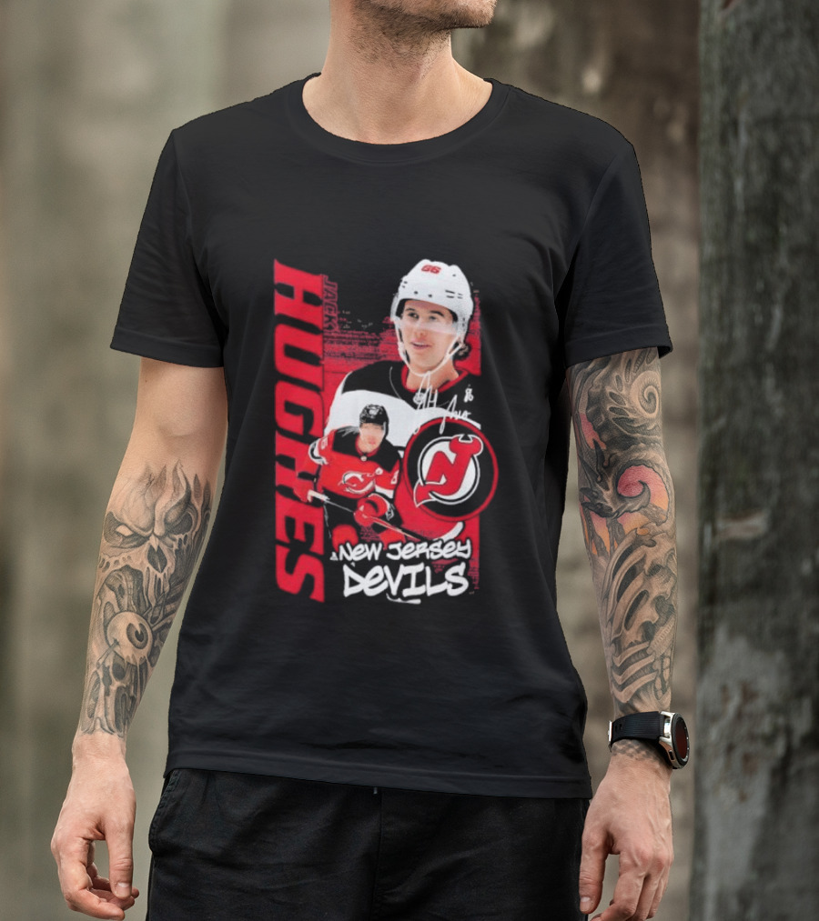 New Jersey Devils Jack Hughes Playmaker Hockey Legend T-Shirt