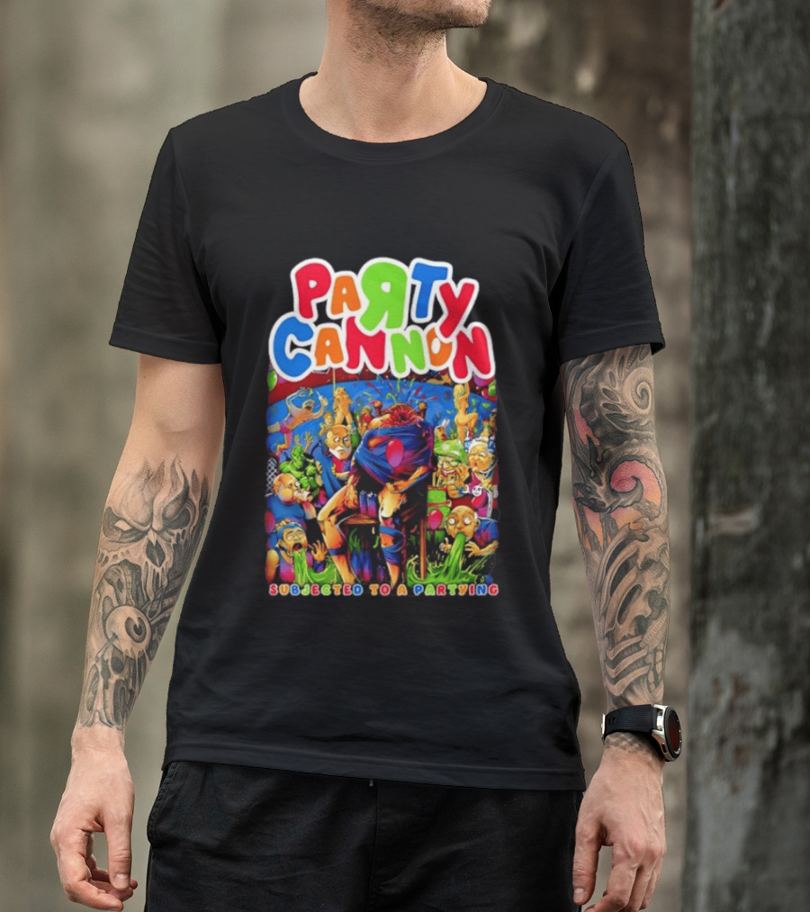 Party Cannon Subjected To A Partying Colorful Cartoon Chaos T-Shirt