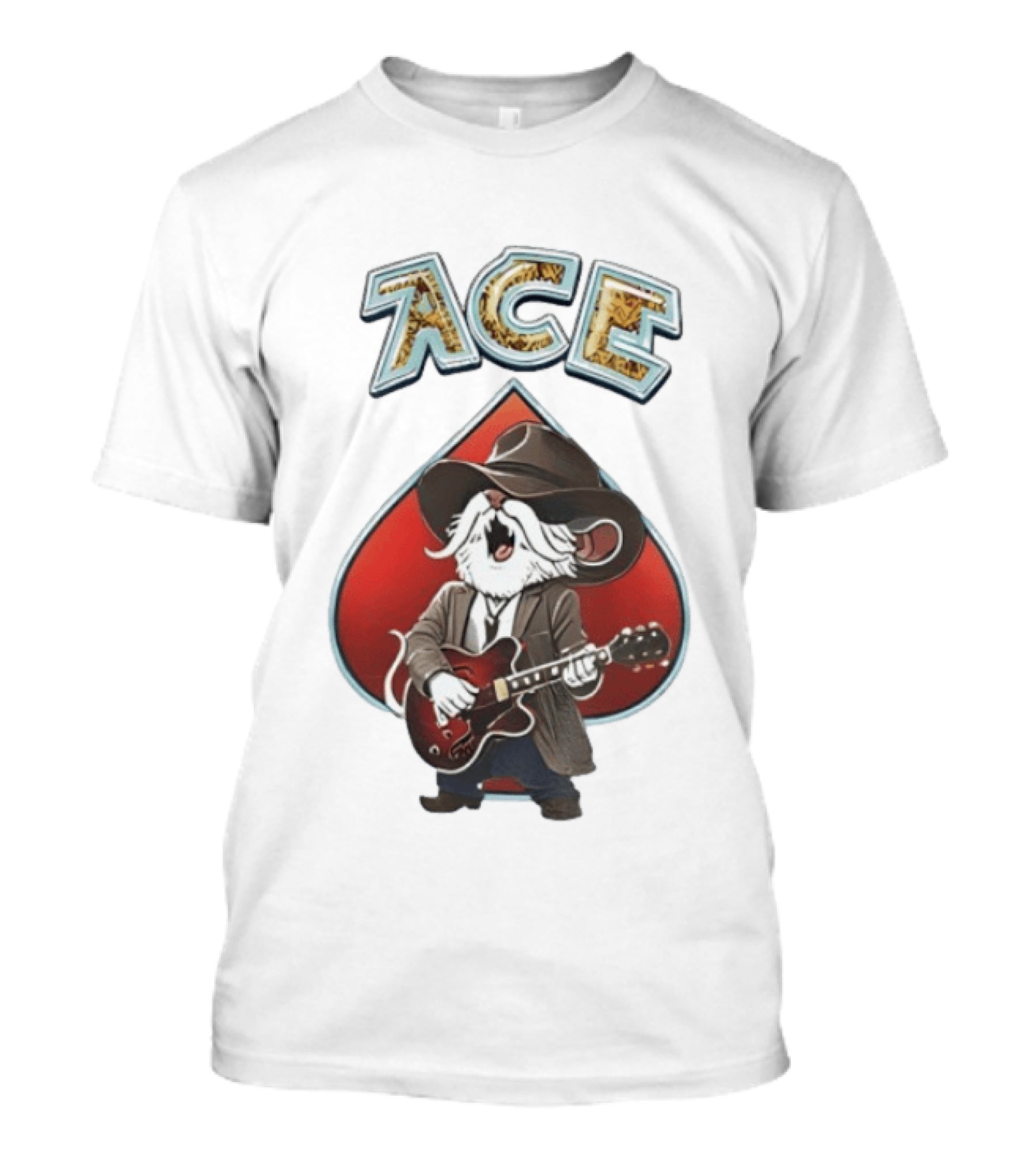 Bob Weir Uncle Pecos ACE Mouse Guitar Spade T-Shirt