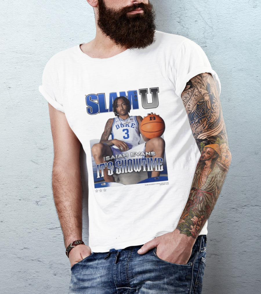 Slam U Isaiah Evans Duke Basketball It's Showtime T-Shirt