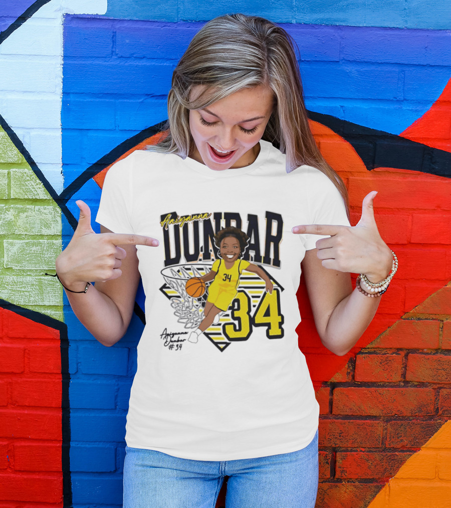 Aaiyanna Dunbar Basketball 34 Michigan Wolverines T-Shirt