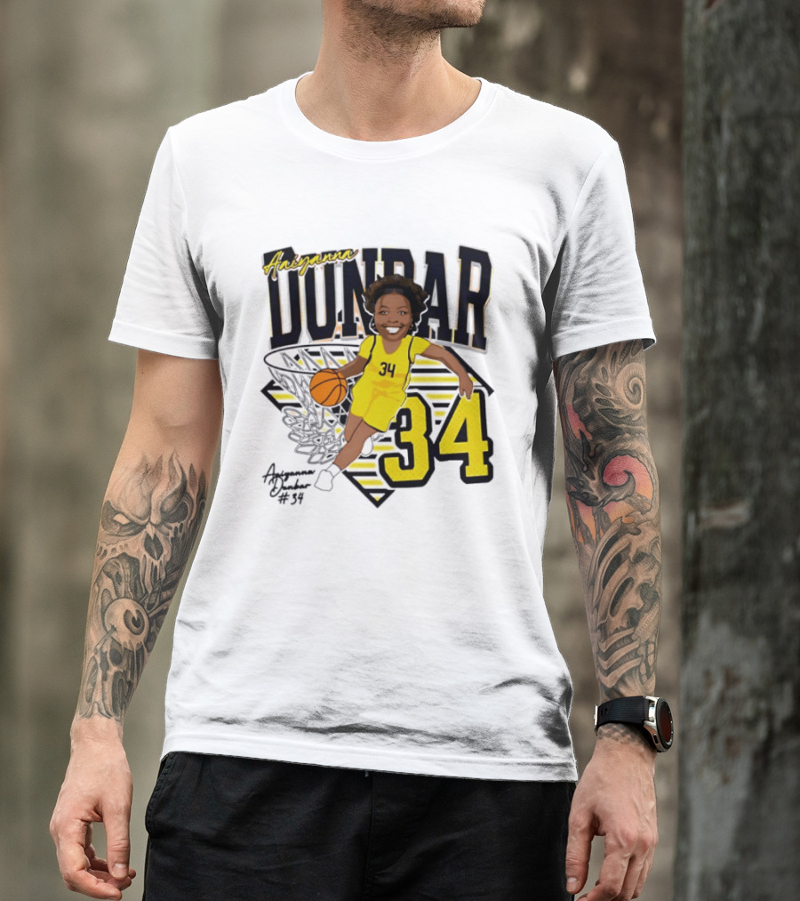 Aaiyanna Dunbar Basketball 34 Michigan Wolverines T-Shirt