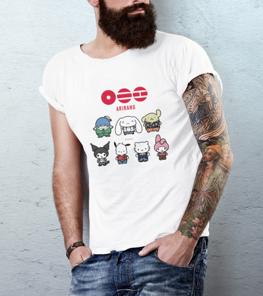 BTS Sanrio Collaboration Arirang Characters Collection Cute Cartoons T-Shirt